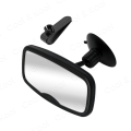 Small 2-in-1 Adjustable Car Mirror, Shatterproof with 360° Rotation & Suction Cups.