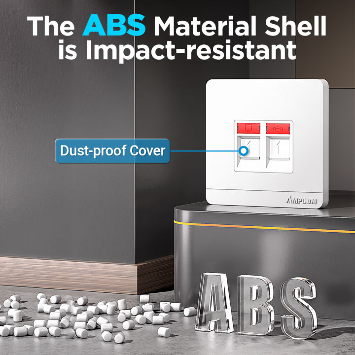 AMPCOM%20RJ11%20RJ45%20Faceplate%20Wall%20Socket%20Wallplate%20Face%20plate%201-Port%202-Port%204-Port%20Networking%20Telephone%20Socket%20Outlet%20Mount%20Panel%20-%20Image%205