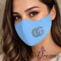 Stone Design Black Coloured Fashionable Face Mask for Girls Women Fashion.