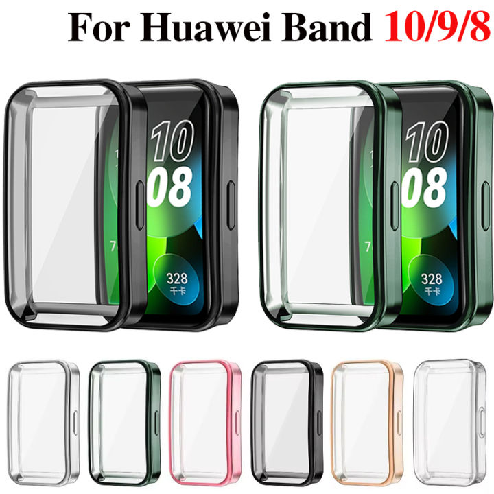 Soft Protective TPU Cover For Huawei Band 10, 9, 8 Case TPU Full Screen Protector Shell Bumper Plated Case