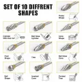 10pcs Carbide Burr Set, Hard Alloy Tungsten Steel Double Cut Rotary File Milling Cutter Head, Woodworking Grinding Carvin. 