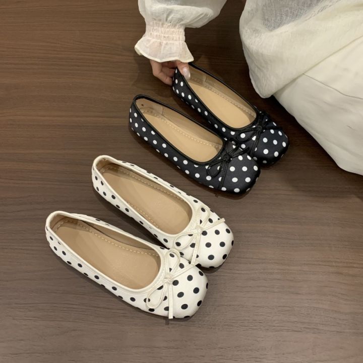 Spring and Autumn Elegant Square Butterfly Low Heel Mom Shoes Fashionable Best Selling New Comfortable Women's Shoes