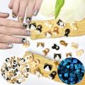 20Pcs Cartoon Cute Cat Head Butt Nail Art Charms Luminous Painting Small Fish Cat Resin Nail Decorations for DIY Hairpin Nails.