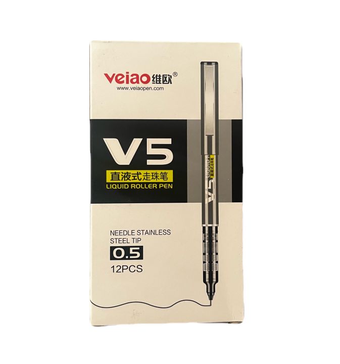 V5 Liquid Roller Pen (12pcs) 0.5 Needle Stainless Steel Tip