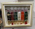 Small Home Azakhana Frame 6 Alams Panjetan & Mola Abbas AS / Fabric Velvet Work Cora & High Quailty Frame With Light / Size 24x18 Inch. 
