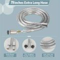 Bathroom Shower Hose 1.5m/2m Black/Silver/Stainless Steel Handheld Shower Hose Fittings Shower Head Hose Replacement. 