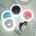 Mini Selfie Ring Light LED Rechargeable Clip On Portable Phone Camera Flash - Multicolor. 