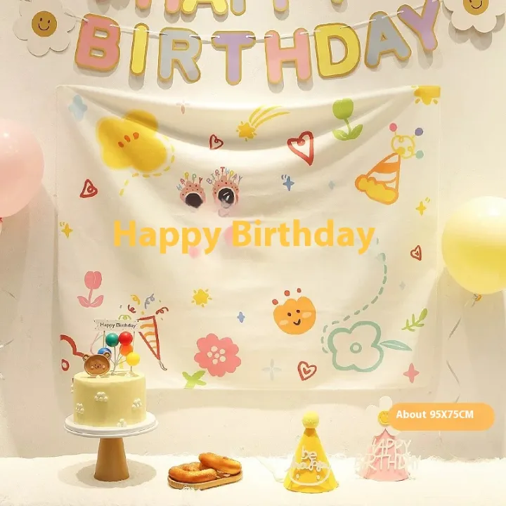 VIKAMA%20Birthday%20Tapestry%20Adorable%20Animal%20Party%20Decoration%20Backdrop%20Baby's%20100th%20Birthday%20Decoration%20Tapestry%20-%20Image%205