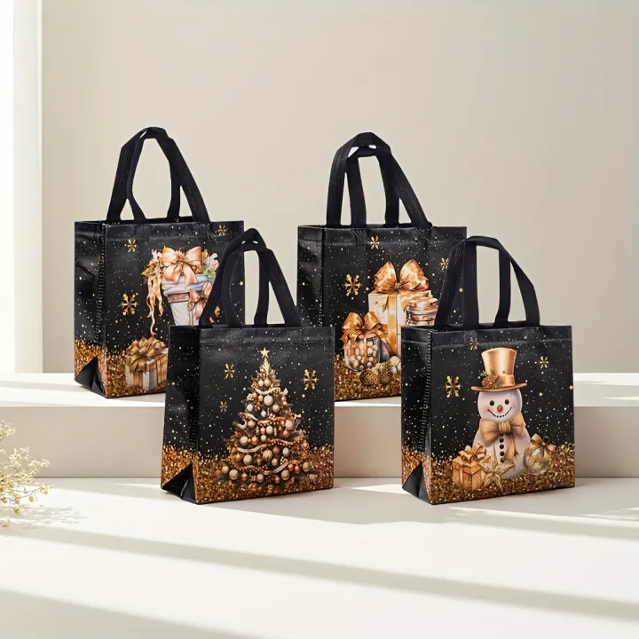 12/20pcs%20Festive%20Christmas%20%20Bags%20-%20Snowman,%20Tree%20&%20Stocking%20Design,%20Black%20&%20Golden%20with%20Handles,%20Christmas%20%20Bags%20-%20Image%202