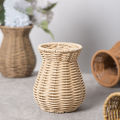 Handwoven Plastic Rattan Flower Vase For Dried Flowers Creative Household Decoration Centerpiece Office Effect Chic Flower Pot.