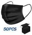 3PLY SURGICAL BLACK MASK - 50PCS/100PCS BOX Layer Disposable Face Mask Dust Filter Safety Protection Cover NMRA Approved. 