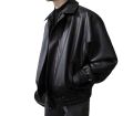 Jacket For Men Summer PU Leather Full sleeve Casual Plain Style Black. 