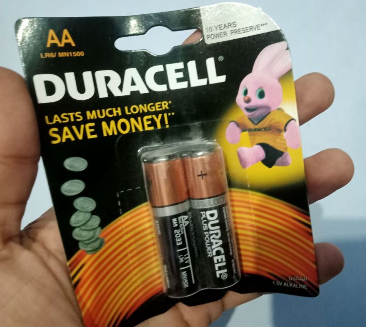 Duracell AA Alkaline 1.5 V batteries 2 Pcs Long lasting