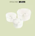 DKW Ho-1031/3 sets ear food storage box vacuum lid lock (3/3 sizes pack) (3 colors available) microwave heating food box food storage rice box. 