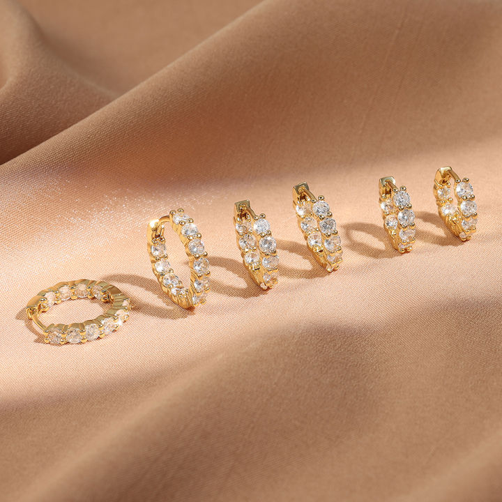 Yupsk%206pcs%20Shiny%20Zircon%20Ear%20Rings%20White%20Gold%20Color%20Huggie%20Cartilage%20Piercing%20Ear%20Cuff%20Tiny%20Earring%20for%20Women%20Men%20Jewelry%20Gift%20-%20Image%204