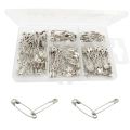 150pcs/box 4 Sizes Metal Safety Pins Rust Resistant Brooch Sets for Needlework DIY Sewing Tool Pin Clothing Findings Accessory. 