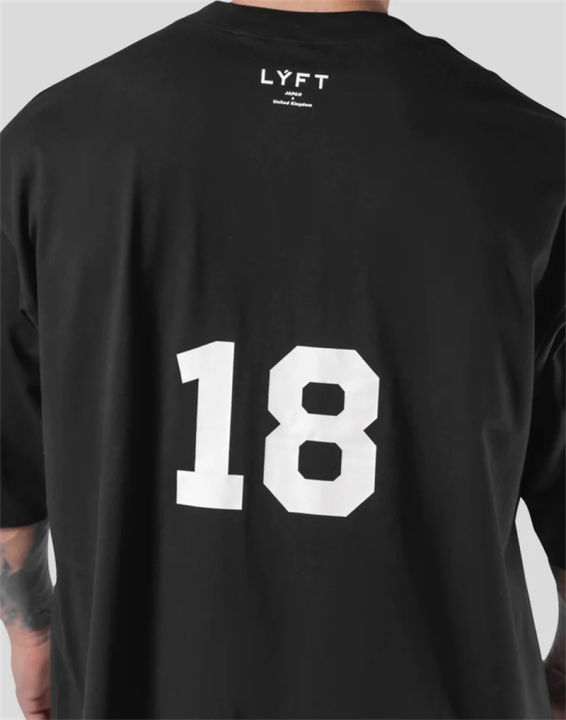 LYFT%20Loose%20Men%20Gym%20Running%20T-Shirts%20Breathable%20Short%20Sleeve%20Summer%20Cotton%20Fitness%20T%20Shirt%20%20Sports%20Bodybuilding%20Training%20TEE%20Tops%20-%20Image%204