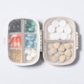 8 Grids Organizer Container For Tablets Travel Pill Box With Seal Ring Small Box For Tablets Wheat Straw Container For Medicines. 