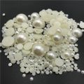 100Pcs and 200Pcs Ivory Half Round Off White Pearls 4mm-10mm Flatback ABS Imitation Glue On Beads Appliques For Nails and Wedding Dresses Decorations DIY accessories an othr. 