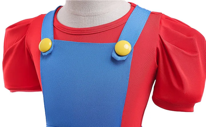 Super%20Bros%20Stage%20performance%20movie%20cosplay%20girls%20puff%20Sleeve%20Top+Dress%20Girl%20Halloween%20Birthday%20Party%20Cosplay%20-%20Image%206