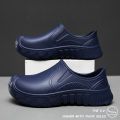 New men's soft oil-proof waterproof rain boots indoor and outdoor chef shoes EVA material comfortable and light garden shoes 45. 