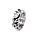 Gold Plated Stainless steel Crown Chain Ring For Men /Women-Rolex Style Girls Ring Silver Golden Rolex Jubilee Chain Ring For Men And Women. 