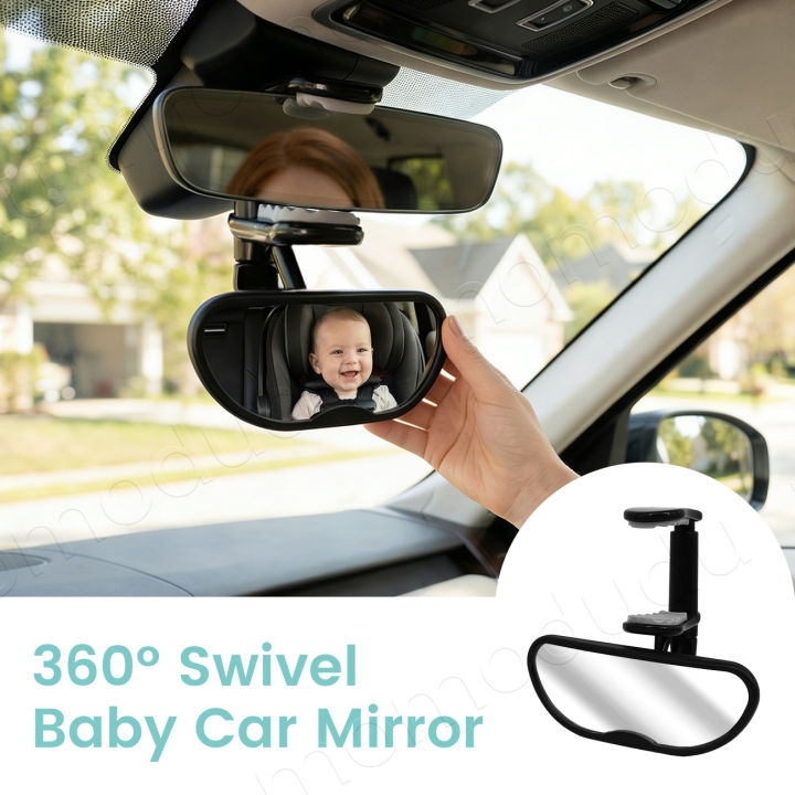 Forward Facing Baby Car Mirror - Clip On Car Mirror for Baby, 100% Shatterproof & Shakeproof, Newborn Essentials