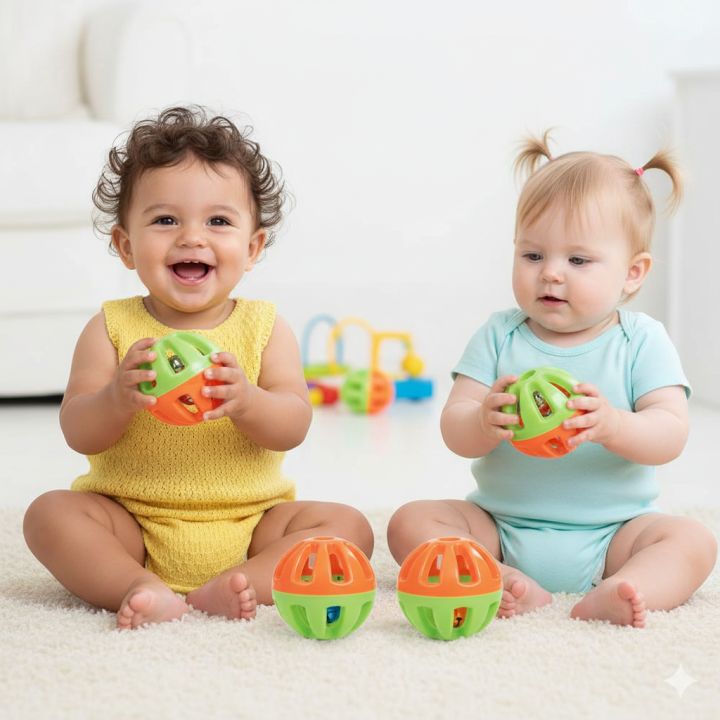 Baby See Rattle Colorful 4 PCS Baby Rattle Toy for Early Development Kids, stimulate ...
