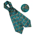 Dibangu Luxury Men's Ascot Pocket Square Cufflinks Set for Gentleman British Paisley Necktie Business Party Wedding Accessory. 