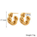 Waterproof Hypoallergenic 18K Gold Plated Twisted Chunky Round Hoop Earrings For Woman pendientes de acero inoxidable para mujer. 