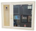 Front storage box cabinet with mirror. 
