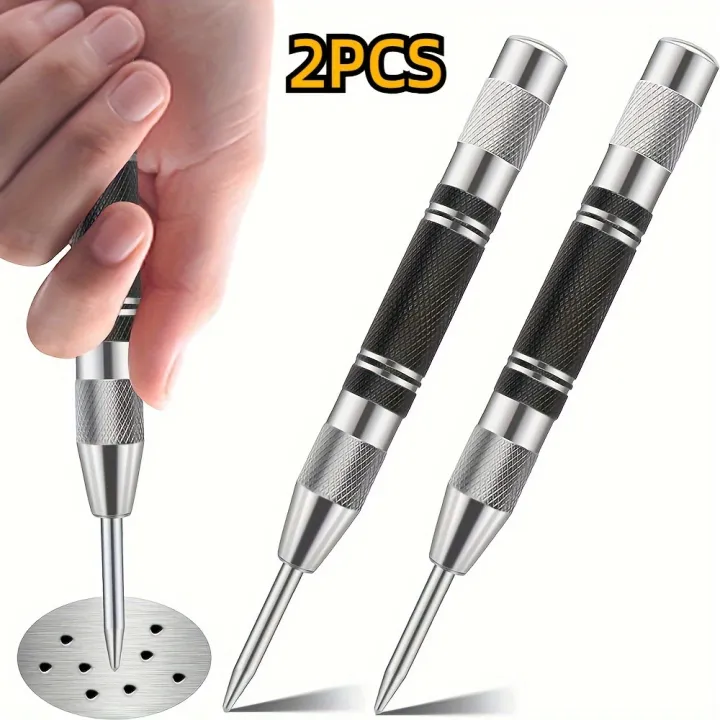 1/2pcs Heavy Duty Automatic Center Punch, Adjustable Spring Impact Hole ...