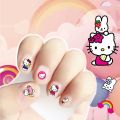 5pcs/set Cartoon Hello Kitty 3D Nail Stickers Press on Nails Sanrio Melody Kuromi Nail Art Decoration Fun Anime Nail Art Decals. 