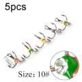 5Pcs Fishing Hook Winter Ice Fishing Hook Three-jaw Hook With Rhinestones High Carbon Steel Tackle Tool 6# 8# 10# 12#〔CC33〕. 