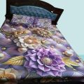 Premium King Size 3D Design Bed Sheet with 2 Pillow Cover & 1 Side pillow Cover.