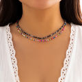 Lacteo Bohemia Multicolour Acrylic Seed Beads Necklace Women Handmade Strand Beaded Choker Short Neck Chain Simple Jewelry Party.