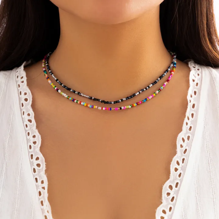 Lacteo%20Bohemia%20Multicolour%20Acrylic%20Seed%20Beads%20Necklace%20Women%20Handmade%20Strand%20Beaded%20Choker%20Short%20Neck%20Chain%20Simple%20Jewelry%20Party%20-%20Image%203