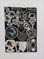 Black Uncut Sticker Sheet A6 size - 15 x 10 cm. 