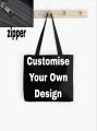 Customise Your Own Design Tote bag With Zipp\Zipper tote Bag For Girls Eco Friendly 15×17 inches. 