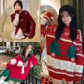 🌈Spinnyhouse🌈Christmas tapestry silk sweater🎀Can wear sunscreen, wind resistant, can be cold, can fit all weather, Christmas Model Set 1. 
