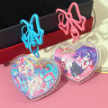 2pcs/set Game NEEDY GIRL OVERDOSE Rain Ame KAnge Acrylic Keychain Cartoon Figure Heart Pendant Keyring Cosplay Accessories Set.