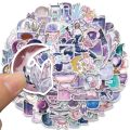 100pcs Purple Magic Moon Sticker Pack Waterproof Phone Case Laptop Skin Aesthetic Stickers DIY Personality Decorate. 