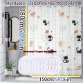 Simple cartoon naughty cat shower curtain Bathroom shower curtain easy to clean and scrub PEVA waterproof material light opaque.