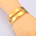 Lokaer Stainless Steel Handmade Casting Wide Cuff Open Bracelet Bangle 18K PVD Plated Waterproof High Quality Jewelry B24082. 