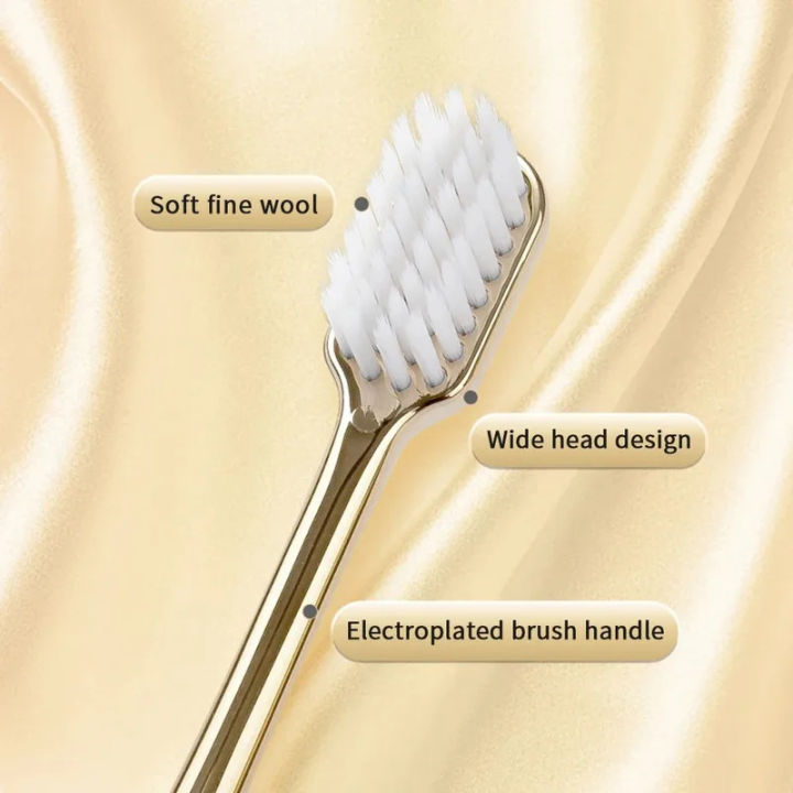 1/2/4/8Piece%20Toothbrush%20Gold%20Silver%20Toothbrush%20Adult%20Toothbrush%20Medium%20Hard%20Mane%20Elegant%20Shining%20Toothbrush%20-%20Image%204