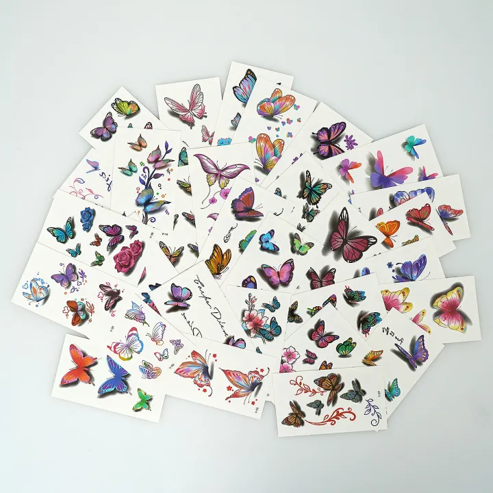 30%20Sheets%203D%20Texture%20Waterproof%20Colorful%20Butterfly%20Temporary%20Tattoo%20Stickers%20-%20Image%204