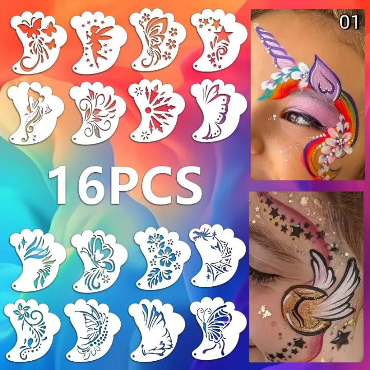 16Pcs%20Reusable%20Face%20Painting%20Tattoo%20Stencil%20Set%20Hollowed%20Body%20Art%20Eyebrow%20Template%20Hand%20Drawn%20Spray%20Painting%20DIY%20Stencils%20-%20Image%207