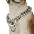 Stainless Steel Dog Collar Silver Cuban Link Dog Slip Chain Choke Collar Strong Slip Dog Collars for Large Dog 5.5MM 80CM 35KG/70KG. 
