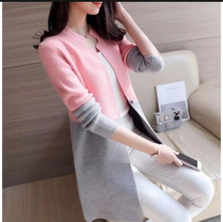 Women lepal Casual long fleece coat