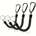 Spring Coil Keychains,Retractable Wrist Strap Safety Rope,8.46" To 47" Extendable,with Carabiner and Ring.